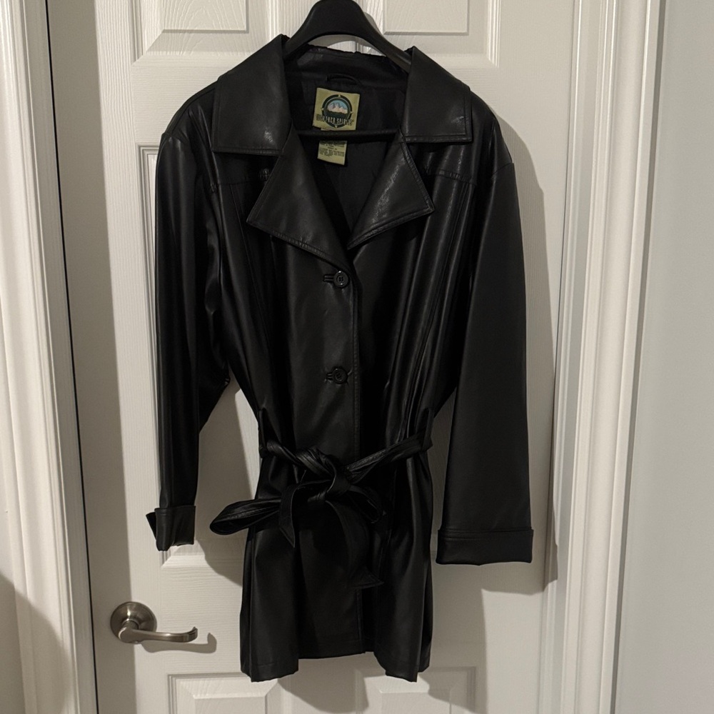 Black Leather Trench Jacket